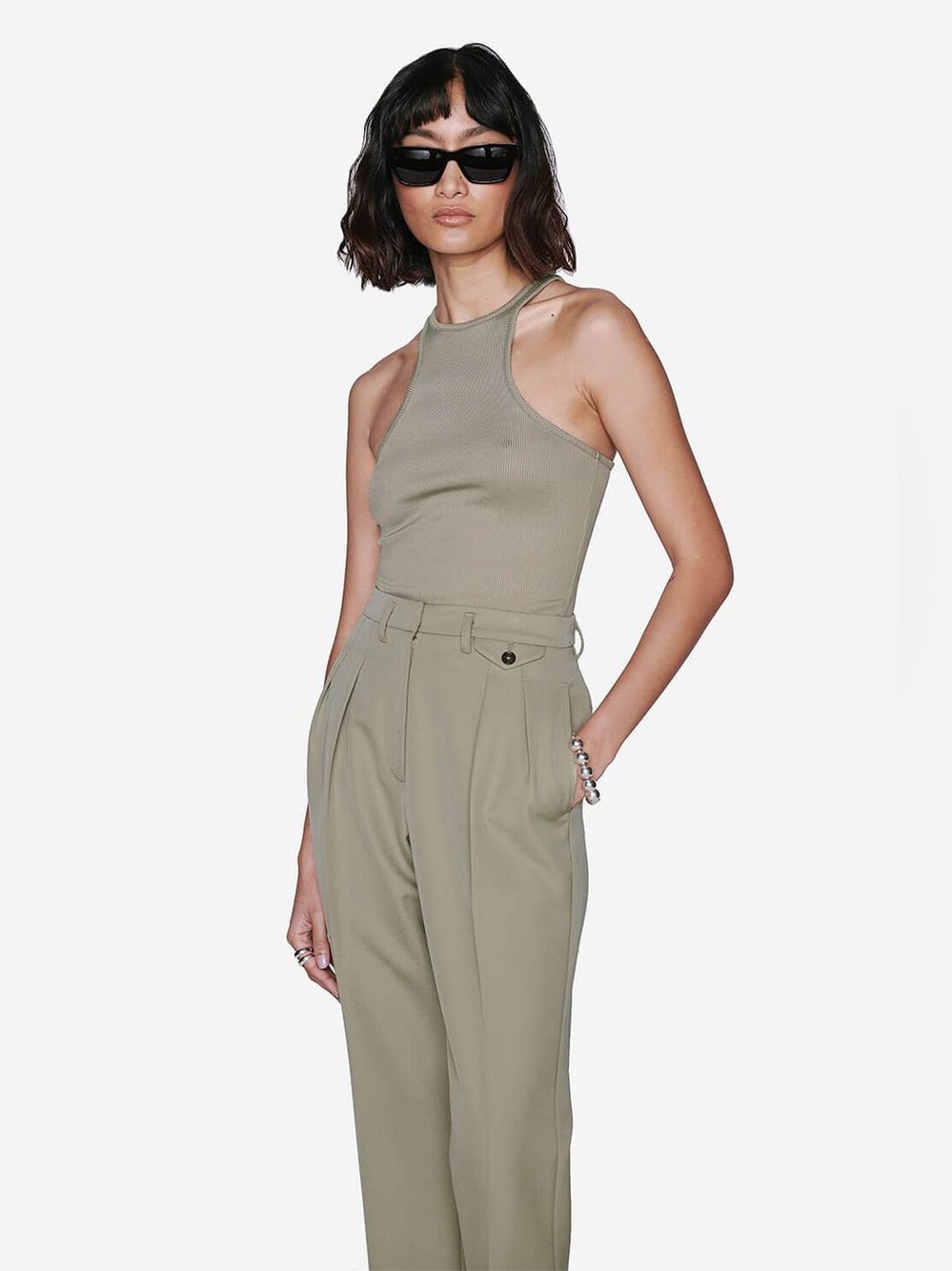 Anine Bing Women’s Green Morgan Tank Top XS